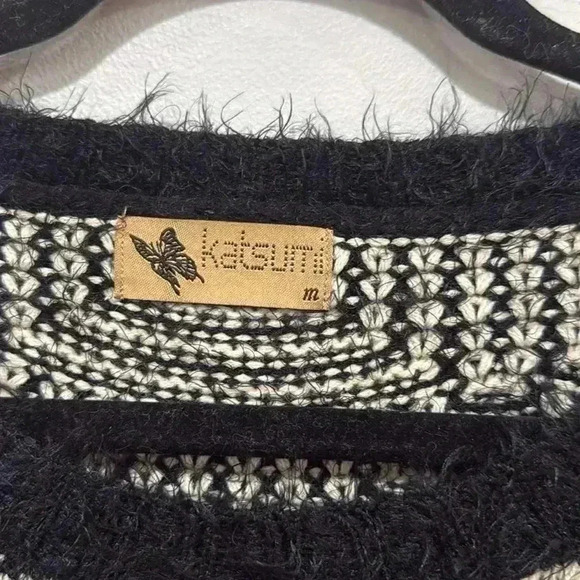 Katsumi Vintage Black and White Textured Patterned Sweater Dress Size Medium - Picture 2 of 6